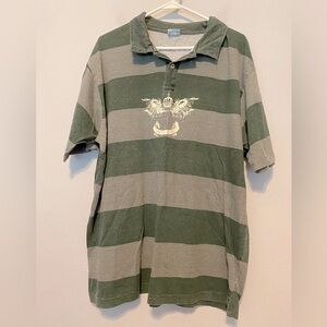 Machine Tour 72 Men’s XXL Striped Polo With Graphic Design